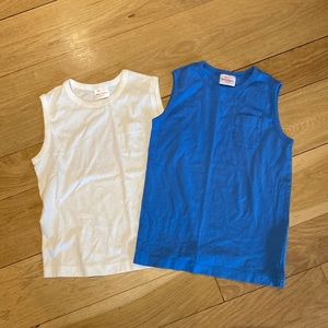 NWOT Hanna Andersson new, never worn tank tops. White and blue. Size 8 / 130cm